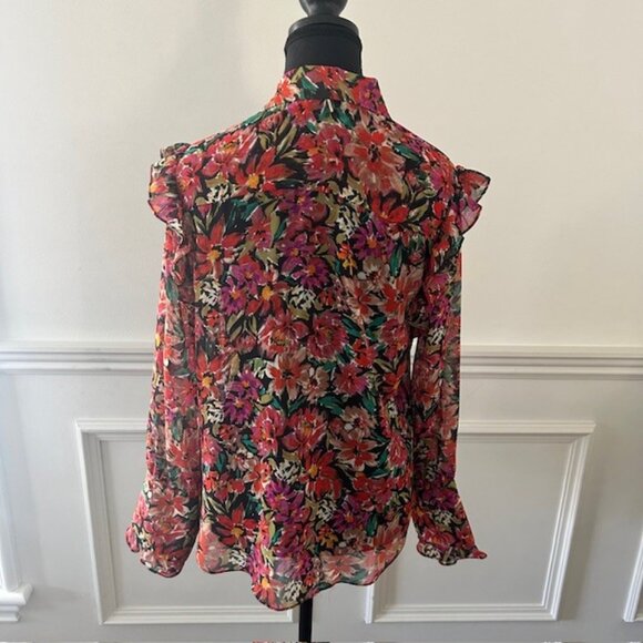 MISA Los Angeles Floral Print Long Sleeve Blouse - Picture 4 of 5